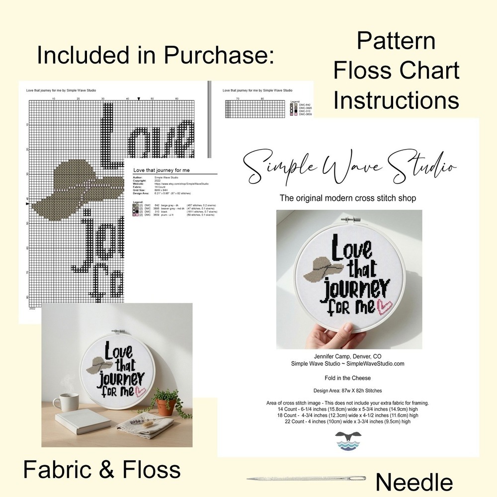 Schitt's Creek Love that Journey for me Quote Counted Cross Stitch KIT - Picture 5 of 5